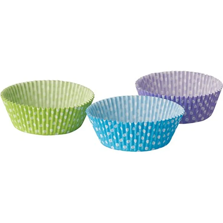 60 Backförmchen Ø 5 cm · 2,5 cm farbig sortiert ''Dots''