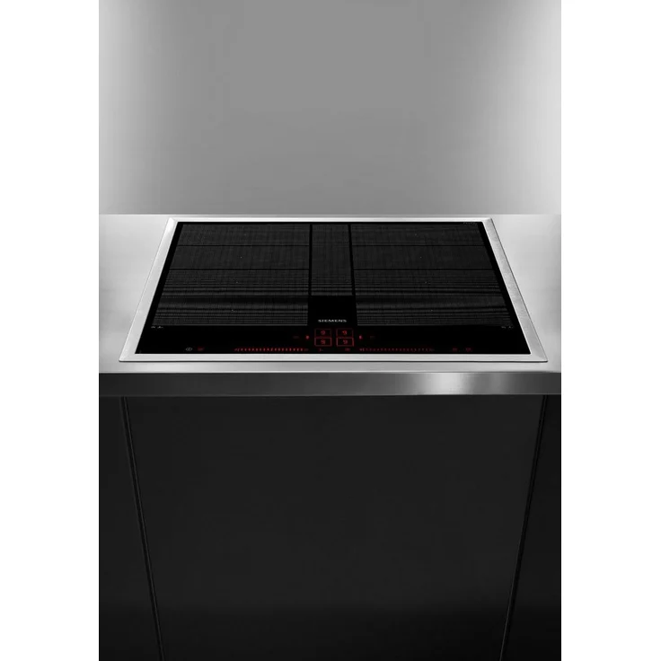 Siemens EX645LYC1E Induktionskochfeld, Einbaugerät, Betriebsart elektrisch, Anzahl Kochstellen 4, Edelstahl Rahmen aufliegend, 60 cm, varioInduktion, Dual lightSlider, Bratsensor, powerMove, schwarz – Bild 3