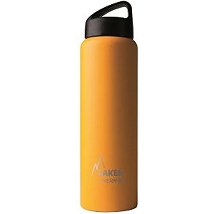 Laken Thermo Classic Thermosflasche Isolierflasche Edelstahl Trinkflasche weite Öffnung - 1 Liter, Gelb
