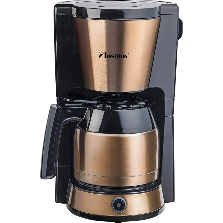 Bestron Kaffeemaschine mit Thermokanne, 8 Tassen, 900 W, Edelstahl in Kupfer -Optik – Bild 1