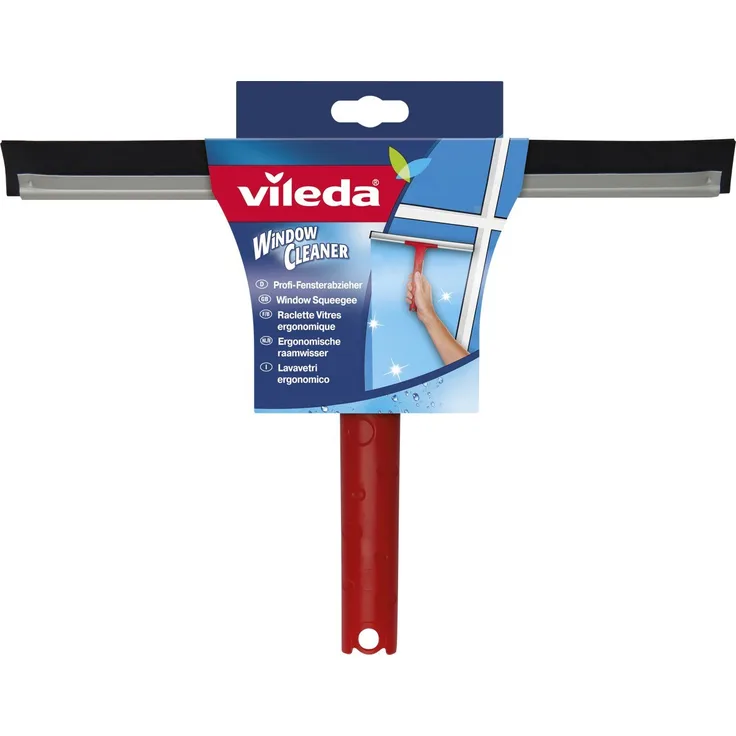 Vileda Profi Fensterwischer Abzieher mit hochwertiger Gummilippe für streifenfreies Abziehen