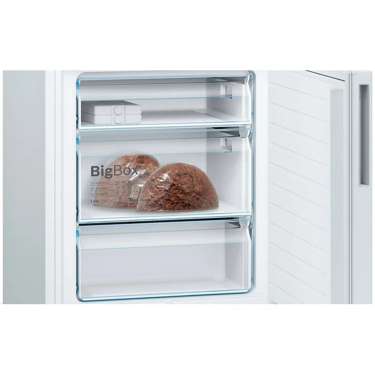 Bosch KGE49AWCA Kühl-Gefrierkombination, freistehend, weiß, LowFrost, Schnellkühlen und -gefrieren, 0-Grad-Zone, LED, Smart Connectivity, Breite 70 cm, Energieklasse C – Bild 4