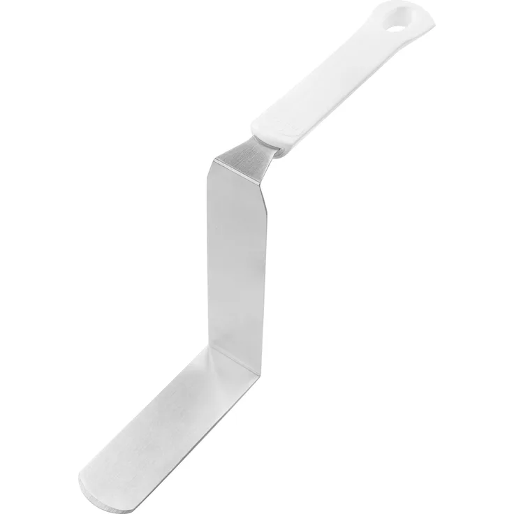 Dr. Oetker Winkelpalette extra hoch, Streichmesser zum Dekorieren und Verzieren von Torten, Küchenhelfer mit Funktionsteil aus Edelstahl, hochwertiges Glasurmesser(Farbe: Weiß-Silber),Menge:1Stück