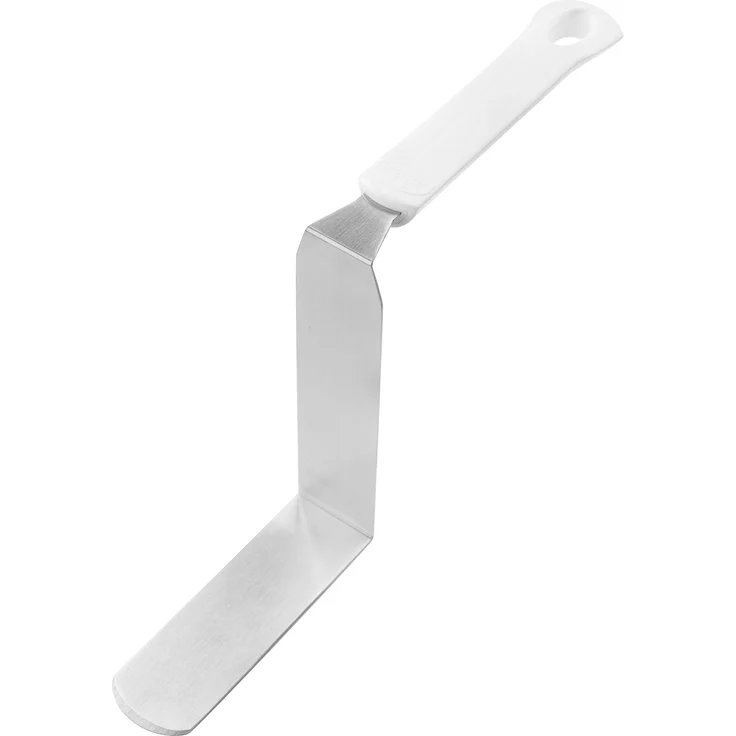 Dr. Oetker Winkelpalette extra hoch, Streichmesser zum Dekorieren und Verzieren von Torten, Küchenhelfer mit Funktionsteil aus Edelstahl, hochwertiges Glasurmesser(Farbe: Weiß-Silber),Menge:1Stück