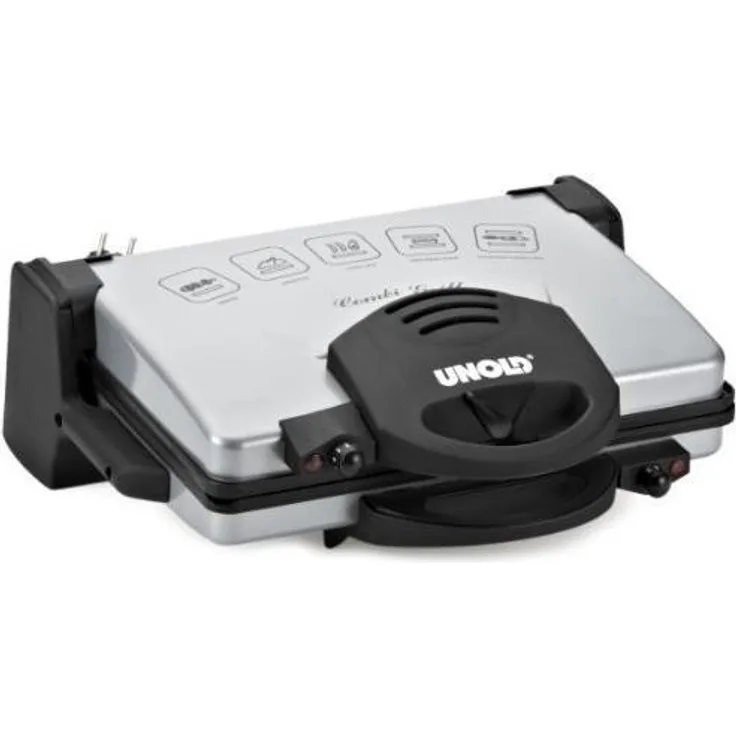 Unold 8555 Kontaktgrill, 33 x 24 cm, Herausnehmbare, antihaftbeschichtete Grillplatte, 2000 Watt