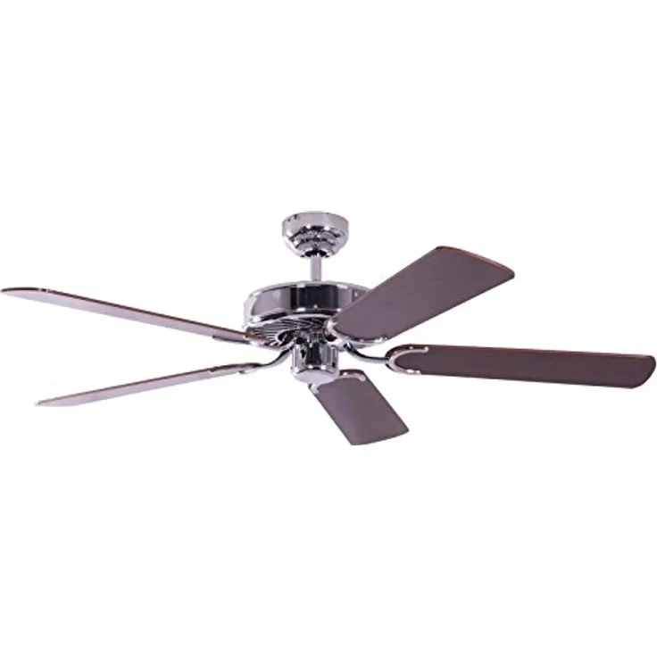 Pepeo 13322010132_v4 Deckenventilator ohne Beleuchtung Potkuri, Gehäuse Stahl, Flügelfarbe Mahagoni, 132 cm, für Räume bis zu 25m²