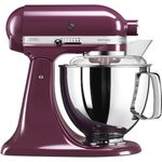 KitchenAid Artisan 5KSM175PSEBY Küchenmaschine mit Direktantrieb, 300W, 4,8 L Edelstahlschüssel, inkl. 3 L polierte Schüssel, Spritzschutz, 10 Geschwindigkeiten, holunderbeere, Serie: 5KSM175PS