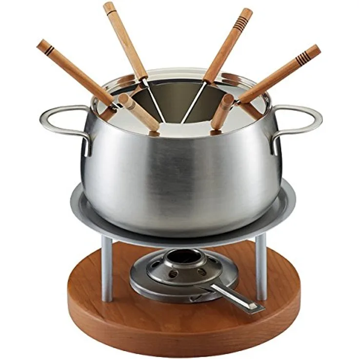 KUHN RIKON Fleischfondue Set, Chrom, grau, 34 x 26 x 23 cm