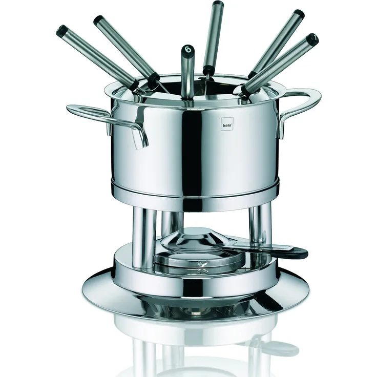 Kela 10968 Fondue-Set, Fleischfondue, 10-teilig, Für 6 Personen, Edelstahl, 1,7 l, Cailin