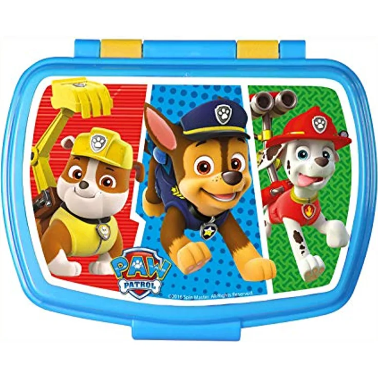 POS 28227088 - Brotdose Promo mit Einsatz im beliebten Paw Patrol Design, ca. 17 x 13, 5 x 5,5 cm, aus Kunststoff, bpa- und phthalatfrei, ideal für das Pausenbrot, für Jungen und Mädchen