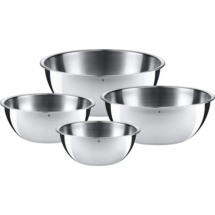 WMF Gourmet Schüsselset 4-teilig, Schüsseln für die Küche, Cromargan Edelstahl poliert, 0,75l - 2,75l, Multifunktional als Rührschüssel, Salatschüssel, Servierschüssel, stapelbar – Bild 1