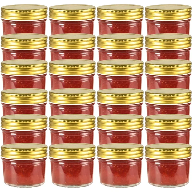 vidaXL Marmeladengläser mit goldenen Deckeln 24 Stk. 110 ml