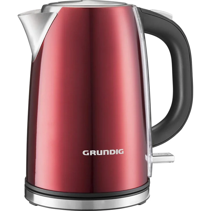 Grundig WK 6330 Wasserkocher Red Sense, 3000W, 1,7L, Edelstahlkorpus, rot metallic – Bild 1