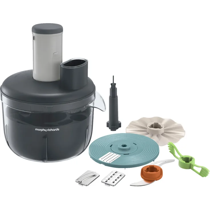 Morphy Richards 401014 Prepstar, 4L Schüssel, 1.6L Kapazität, 6 Einstellungen, BPA Frei Kompakte Küchenmaschine, 240, Grau