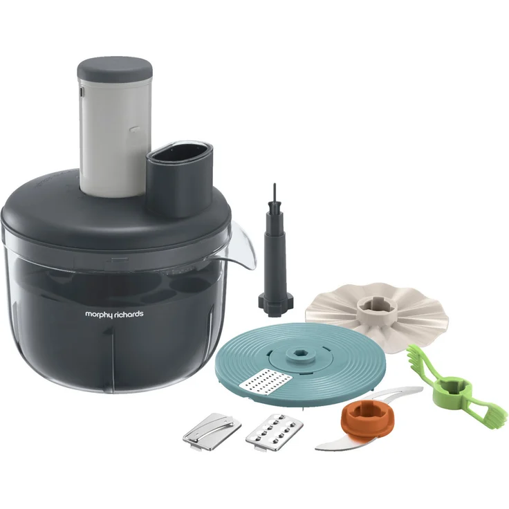 Morphy Richards 401014 Prepstar, 4L Schüssel, 1.6L Kapazität, 6 Einstellungen, BPA Frei Kompakte Küchenmaschine, 240, Grau – Bild 1