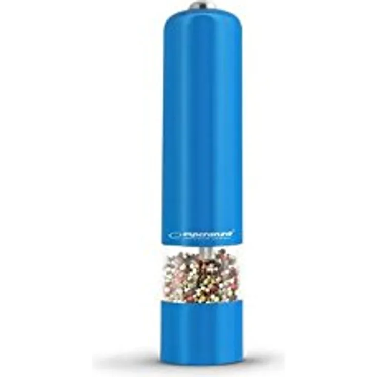 ESPERANZA EKP001B MALABARA - Pfeffermühle mit LED-Leuchten, Blau, 23 cm