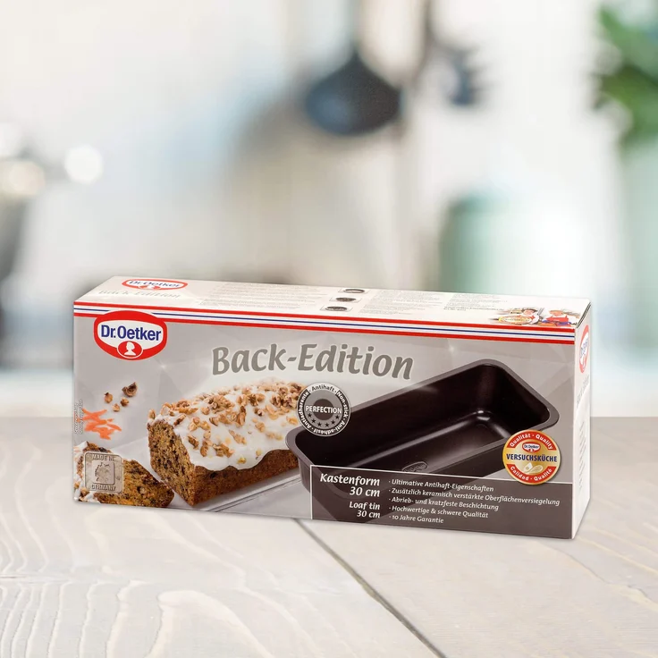 Dr. Oetker Kastenform 30 cm, Königskuchenform der Serie Back-Edition mit Antihaftbeschichtung, zusätzlich keramisch verstärkte Kuchenform (Farbe: braun), Menge: 1 Stück – Bild 3