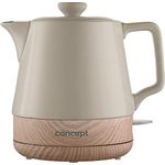 CONPT Hausgeräte Keramik Wasserkocher RK0061 1 L, kaffeebraun