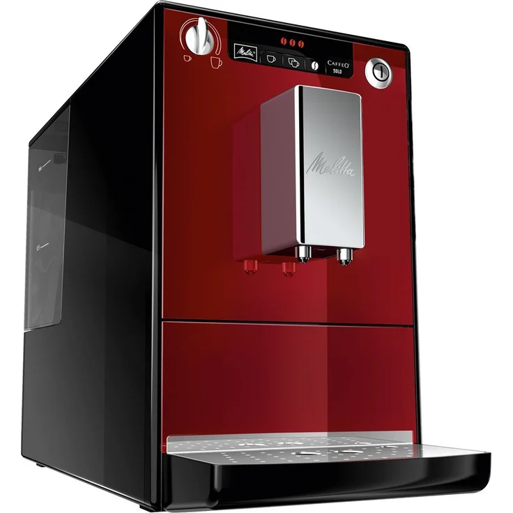 Melitta Caffeo Solo E950-104 Schlanker Kaffeevollautomat mit Vorbrühfunktion und integriertem Mahlwerk | 15 Bar | LED-Display | höhenverstellbarer Kaffeeauslauf | Herausnehmbare Brühgruppe | Rot – Bild 1