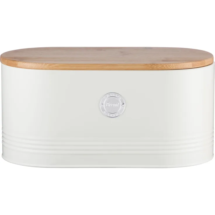 Typhoon Living Collection, pastellcreme, 7,5 Liter Brotkasten, Stahl, Holz, Silikon, Creme