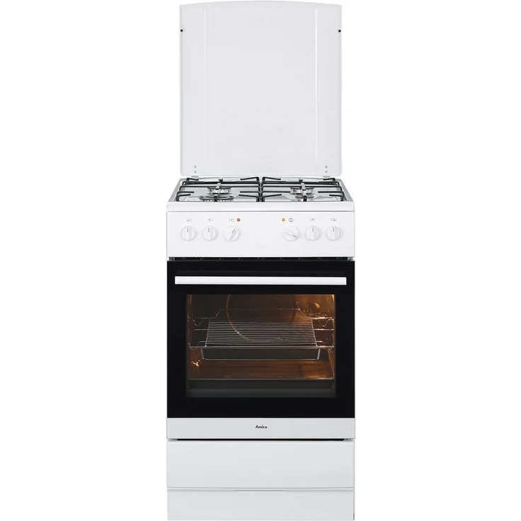 Amica SHEG 11557 W, Herd, A, Standgerät, Betriebsart Ofen elektrisch, Betriebsart Kochfeld Gas, Anzahl Kochfelder 4, Volumen 69 l, Breite 50 cm, Selbstreinigung nein, Ober-Unterhitze (konventionell) – Bild 2