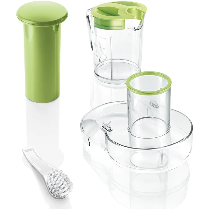 Bosch MES25G0 Entsafter VitaJuice 2 700 W, XL-Einfüllschacht, Edelstahl-Microfilter-Sieb, Ausgießer mit DripStop, weiß - apfelgrün – Bild 4