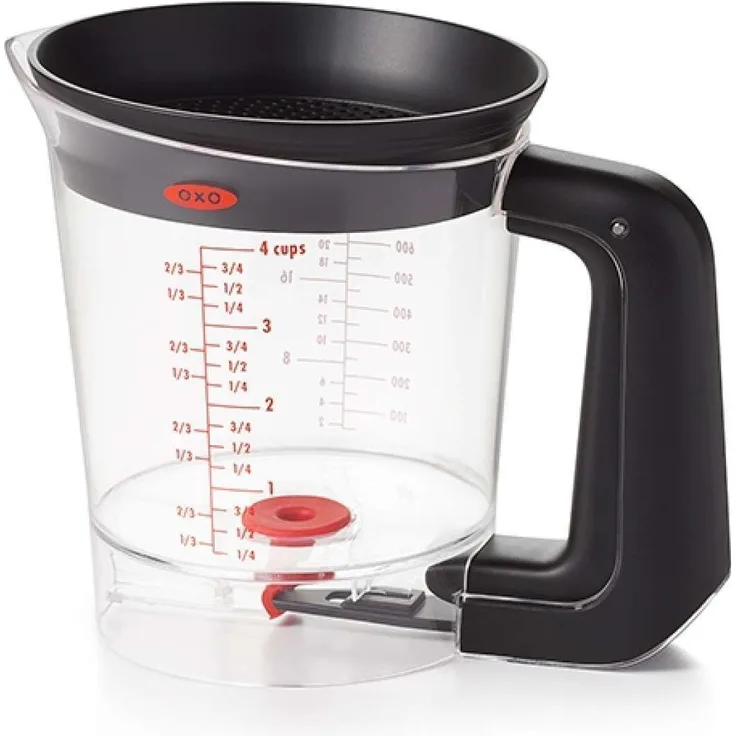 OXO Good Grips Fett-Trennkanne für Bratensaft 1 L, Kunststoff, Transparent