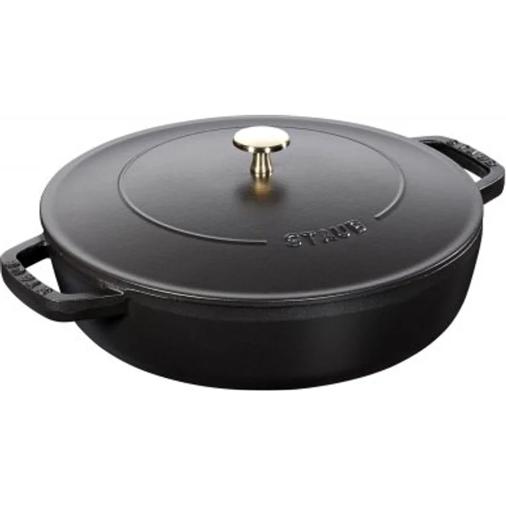 Staub Bräter mit Chistera, Induktionsgeeignet, Gusseisen, Schwarz, 28 cm, 1 Einheiten – Bild 1