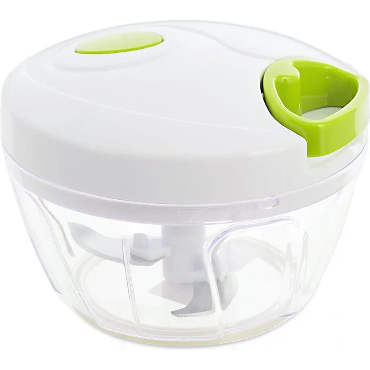 H & H Hand Chopper Zerkleinerer manuell A Saite für Obst und Gemüse, weiß/grün lime