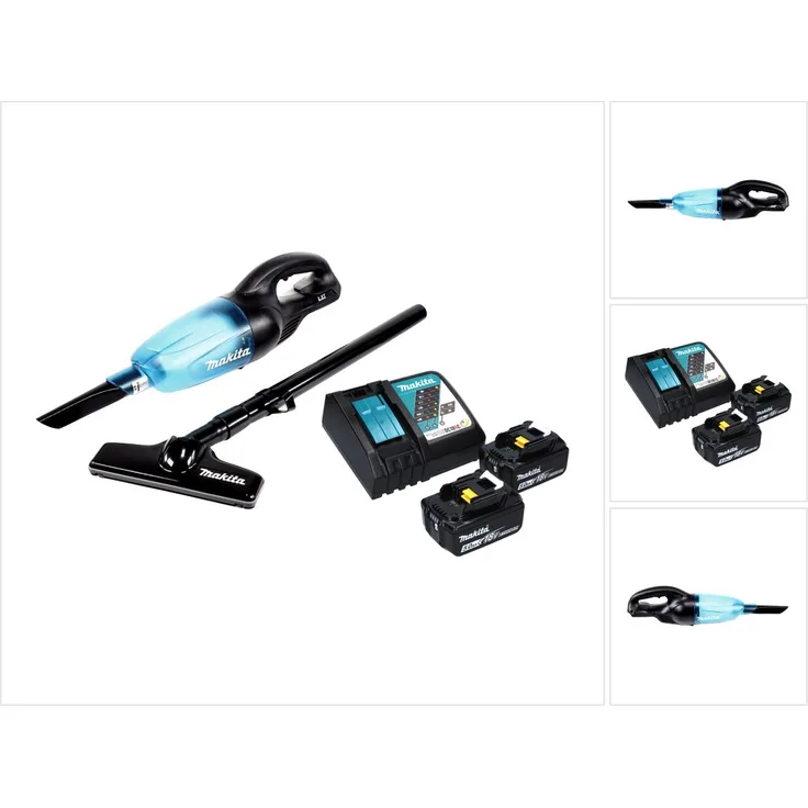Makita DCL 180 RT B Akku Staubsauger Schwarz 18 V + 2x Akku 5,0 Ah + Ladegerät