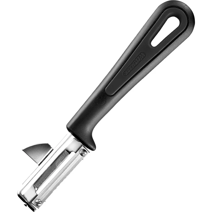 Westmark Sparschäler mit Ausstecher, 16,5 x 3,7 cm, Gentle, Kunststoff- Edelstahl, Schwarz, 28042270