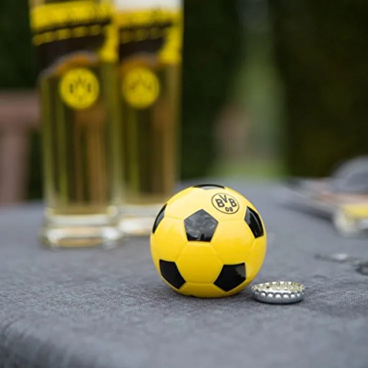 Borussia Dortmund BVB Flaschenöffner mit Sound, Metall, Schwarz-gelb, cm, 6 x 6 x 6 cm, 1 Einheiten