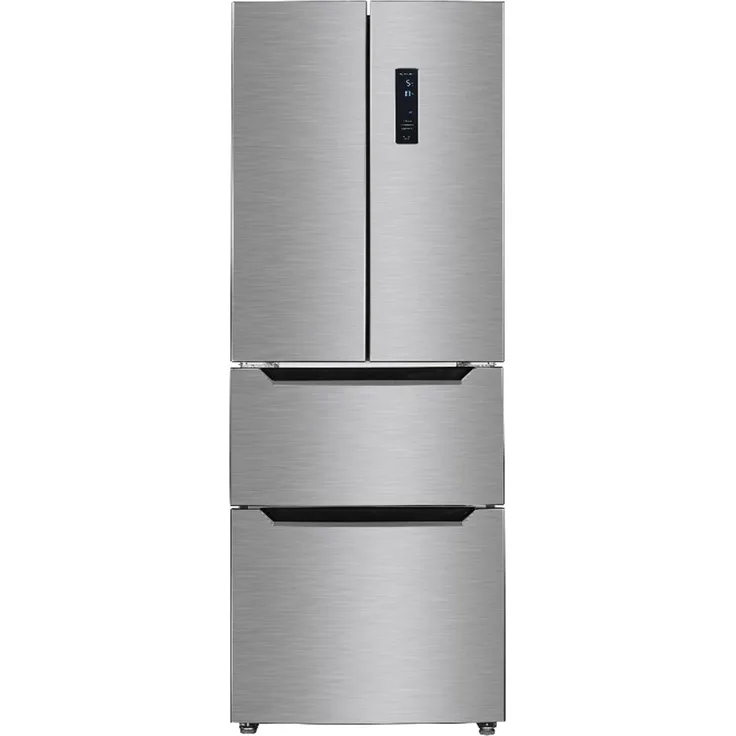 Wolkenstein FD351.4 NF IX French-Door-Kühlschrank, freistehend, silber, NoFrost, Schnellgefrieren, LED, Breite 63.5 cm, Energieklasse E