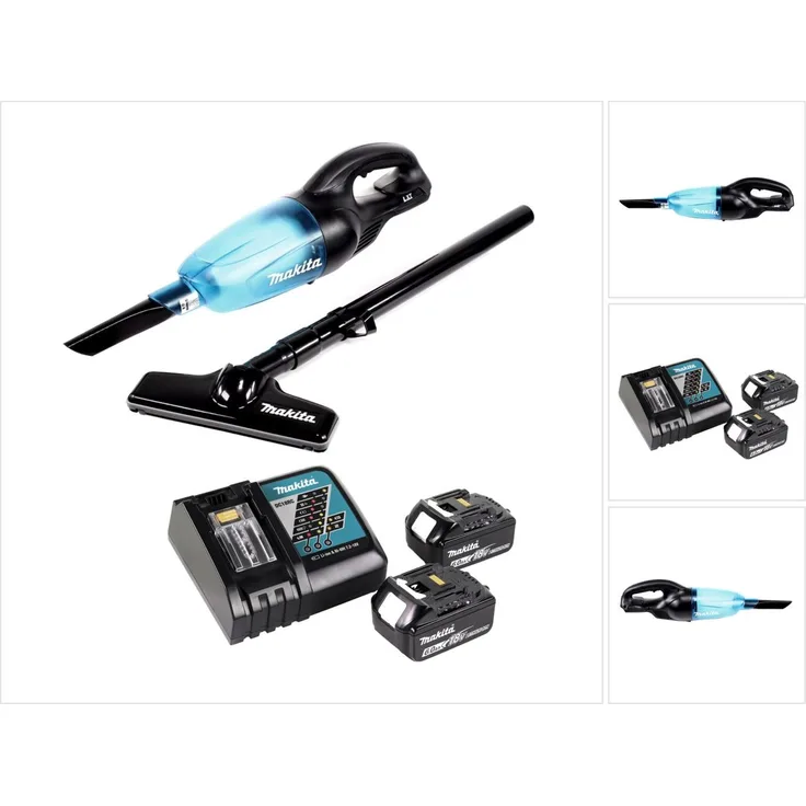Makita DCL 180 RGB Akku Staubsauger 18 V schwarz + 2x Akku 6,0 Ah + Ladegerät