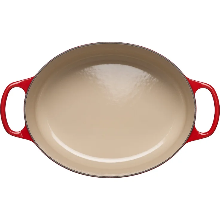 Le Creuset Signature Gusseisen-Bräter mit Deckel, Ø 27 cm, Oval, Für alle Herdarten und Induktion geeignet, Volumen: 4,1 l, Kirschrot  – Bild 3
