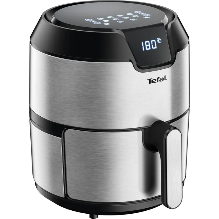 Tefal EY401D Easy Fry Deluxe Heißluftfritteuse, ohne Öl, 1500 Watt, 4,2 Liter Kapazität, für bis zu 6 Portionen, schwarz, silber – Bild 1
