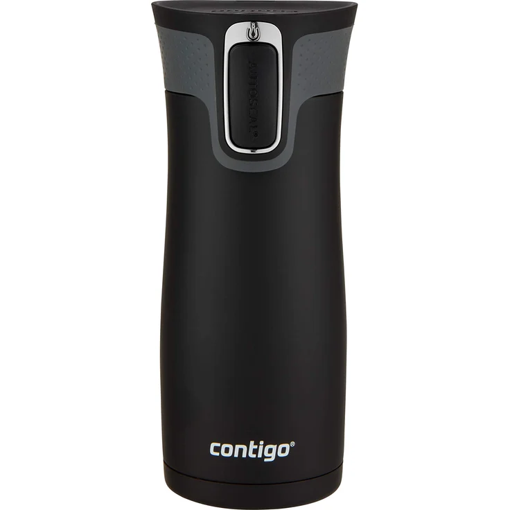 Contigo Thermobecher West Loop Autoseal, Edelstahl Isolierbecher, Kaffebecher to go, auslaufsicher, spülmaschinenfester Deckel BPA-frei, 470 ml , Black , 470 ml – Bild 1