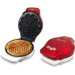 Beper Waffeleisen, 5 Waffeln gleichzeitig, Antihaftteller 18 cm, 800-100 W - Rot - Weiß