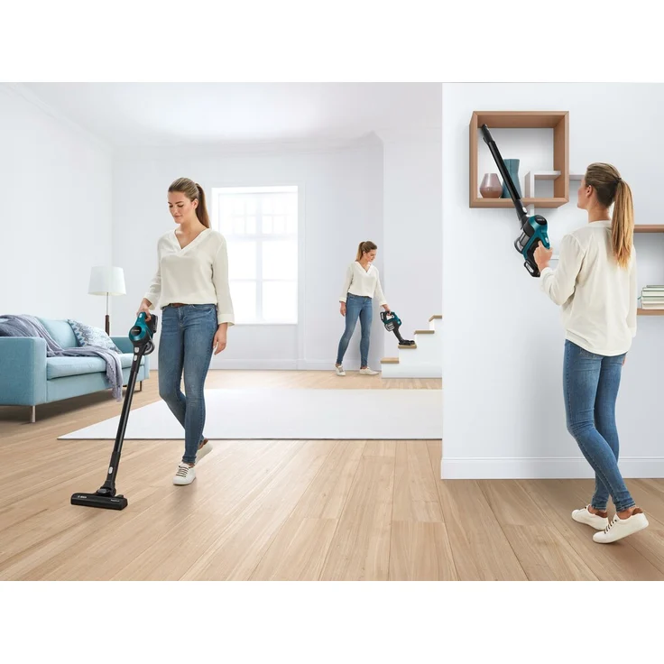 Bosch BKS6111P Unlimited Serie 6 Handstaubsauger, 30 min Akkubetrieb, Akkuwechsel-Option, blau – Bild 2