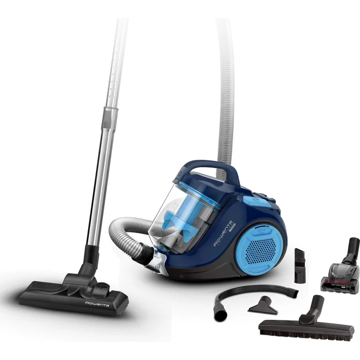 Rowenta Swift Power Cyclonic Home & Car Staubsauger ohne Beutel, kompakt, 99.98% Filtration, Zyklon-Technologie, Blau – Bild 1