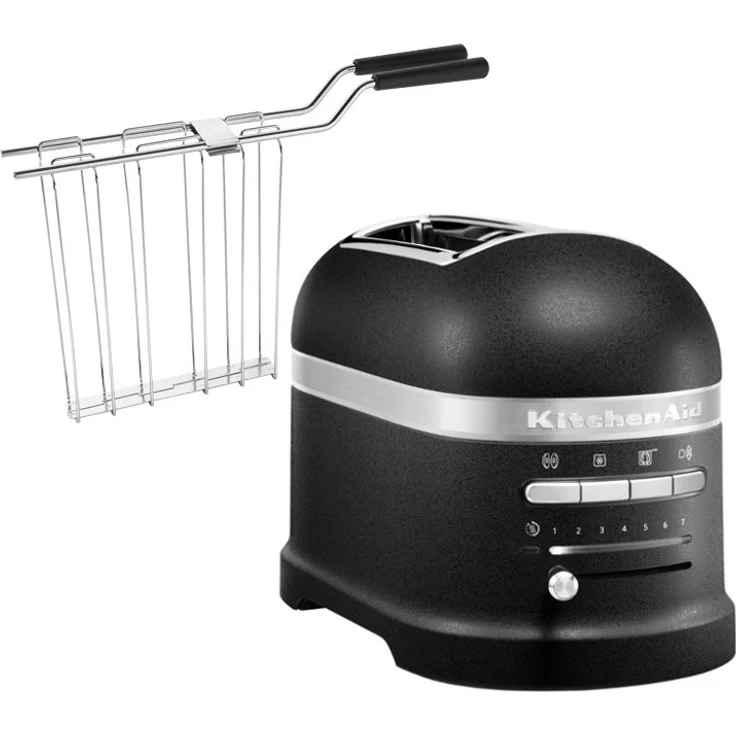KitchenAid Artisan 5KMT2204EBK Doppelschlitztoaster, 1250W, 7 Bräunungsstufen, wärmeisoliertes Gehäuse, Kontrollleuchte, Abschaltautomatik, gusseisenschwarz – Bild 3