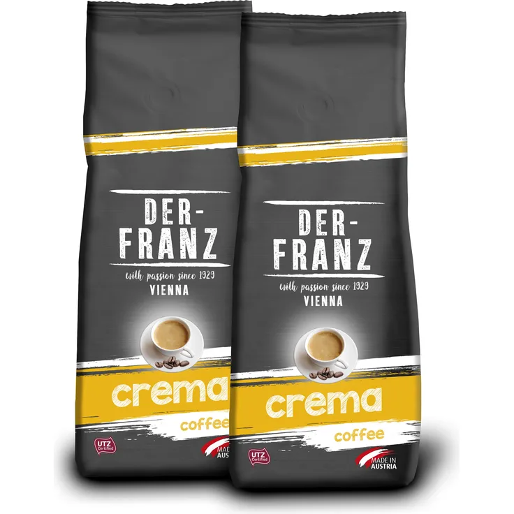 Der-Franz Crema-Kaffee UTZ, gemahlen, 2 x 500 g, Kaffeebohnen