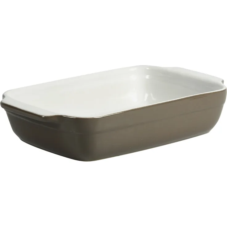 Crealys 512728 Auflaufform mit Keramikgriffen, oval, 25 x 15 x 5 cm, Graubraun