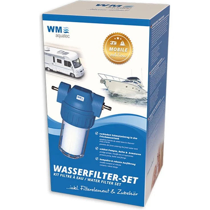 WM aquatec Wasserfilter-Set Mobile Edition inklusive Zubehör für Wohnmobil, Caravan und Boot – Bild 1