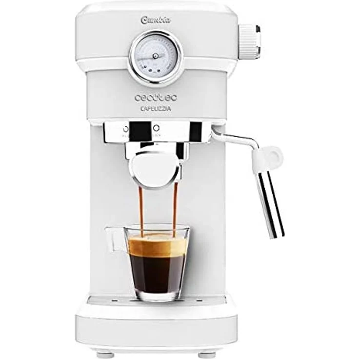 Cecotec Cafelizzia 790 White Pro Kaffeemaschine für Espressos und Cappuccino mit Manometer, 1350 W, Thermoblock-System, 20 bar, Automodus für 1-2 Kaffee, schwenkbarer Dampfglätter, 1,2 l, Weiß – Bild 1