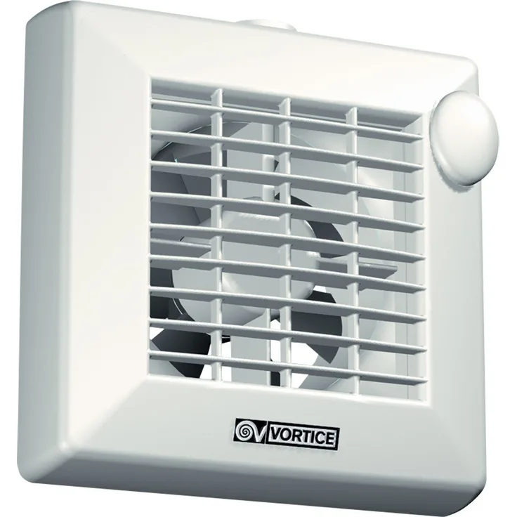 Vortice Kleinraumventilator, Automatische Innenklappe, 90 Grad Umlenkung, 10 cm Rohranschluss, Punto M 100-4
