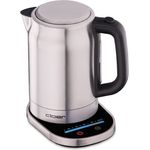 Cloer 4459 Touch-Wasserkocher, Basisstation mit Glasoberfläche - LED-Anzeige, 1,7 L, Edelstahl