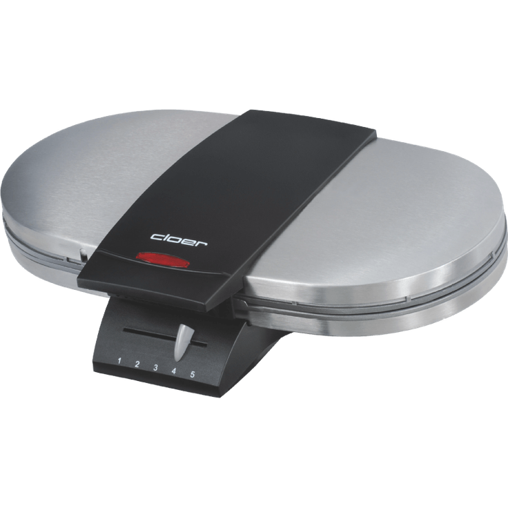 Cloer 1329 Doppelwaffelautomat für zwei klassische Waffeln - 1200 W - Waffelgröße je 15,5 cm - optische Fertigmeldung - mattiertes Edelstahlgehäuse 