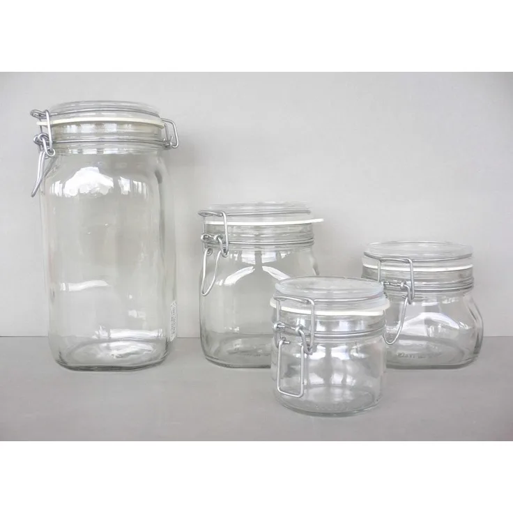Bormioli 2er Set 0,5L Original Fido Einmachglas mit Bügelverschluss und Gummiring