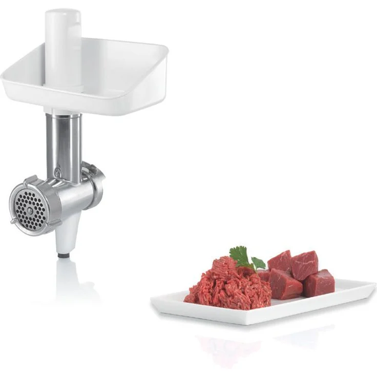 Bosch MUM4880 Küchenmaschine, 600W, 3,9 L Edelstahlschüssel, 4 Geschwindigkeiten, inkl. Patisserie-Set, Fleischwolfaufsatz, Standmixeraufsatz, Zitruspressenaufsatz, weiß, Serie: MUM4  – Bild 6